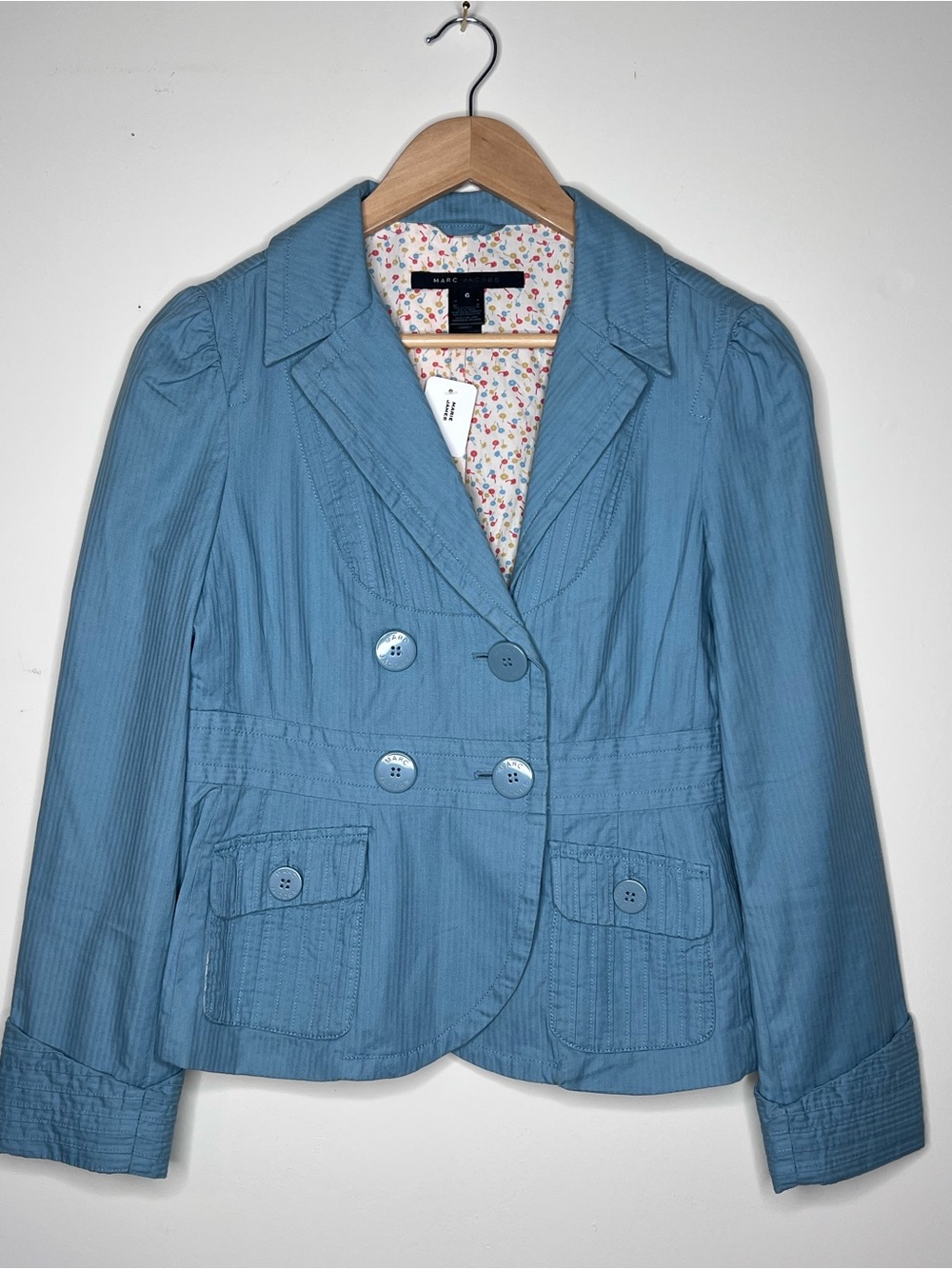 Marc Jacobs Dusty Blue Double-Breasted Women's Blazer